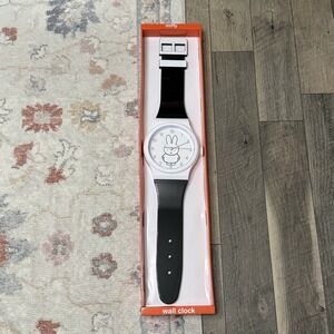 Unopened Miffy Rabbit Huge Wristwatch Wall Clock 36" Black & White Kawaii Decor